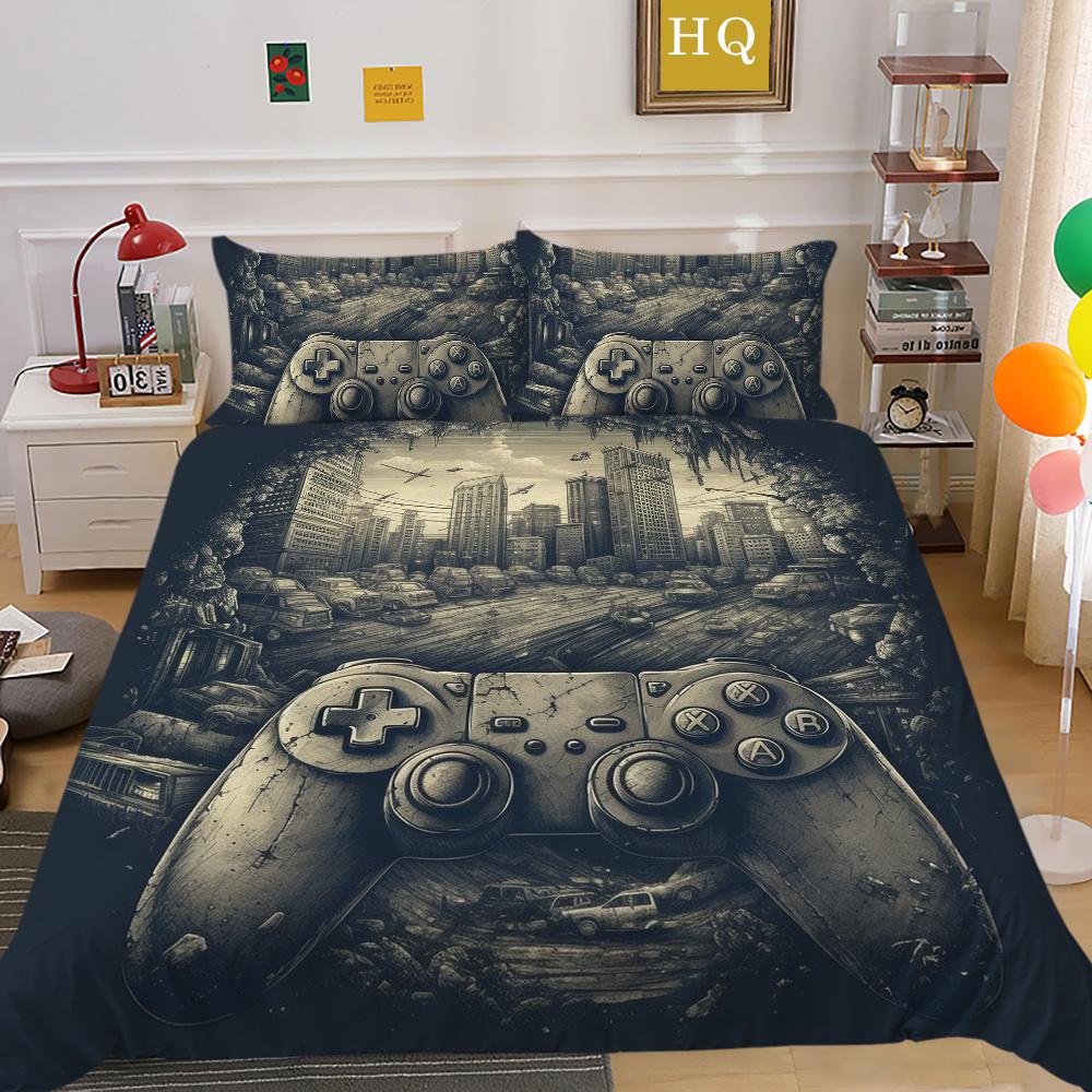 Bedding Sets High Quality Polyester Game Handle Printed Bed Cover Polyester Bedspreads Cool Home Textiles Single Size Pillowcase