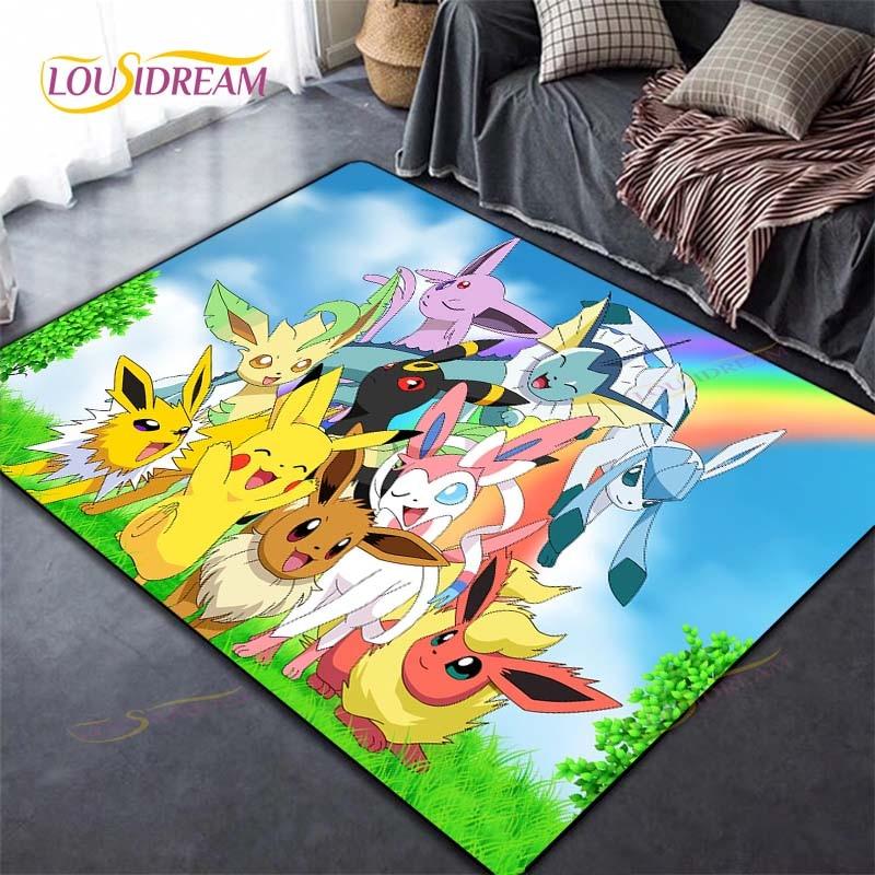 Anime Pokemon Pikachu Rug for Kitchen Doormat Bedroom Carpets for Living Room Laundry Bathroom Non-slip Floor Mat