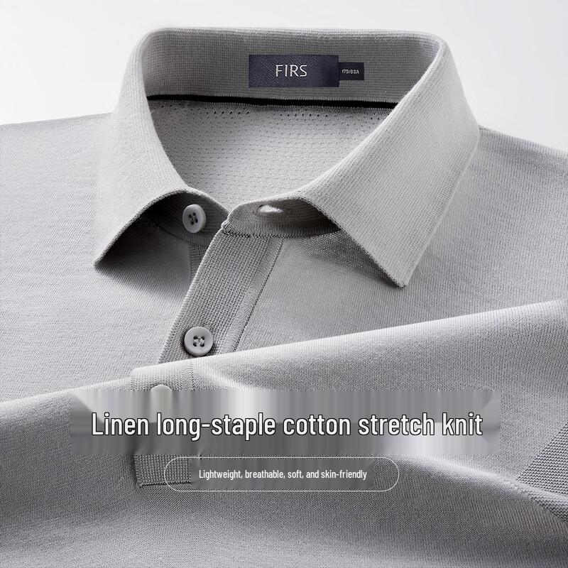 FIRS Men s Linen Blend Casual Polo Shirt 2XL