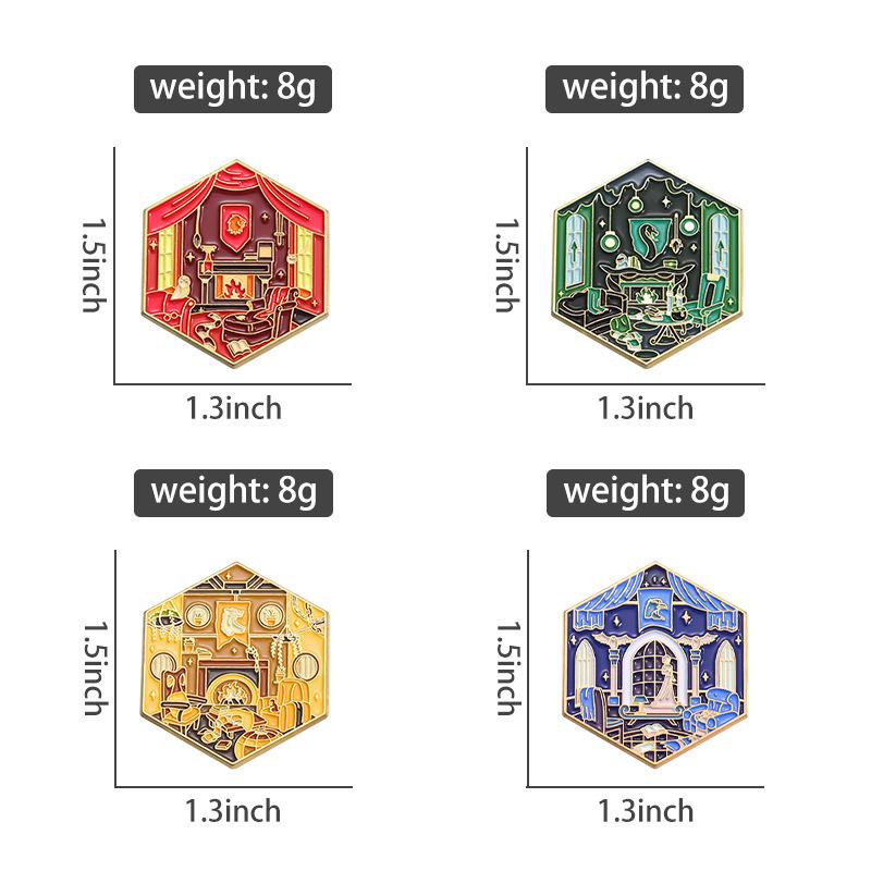 Punk Magic Academy Emaille-Pins Schlange Dachs Goldener Löwe Adler Dachs Brosche Kreatives Reversabzeichen Gothic Schmuck Geschenk für Freunde