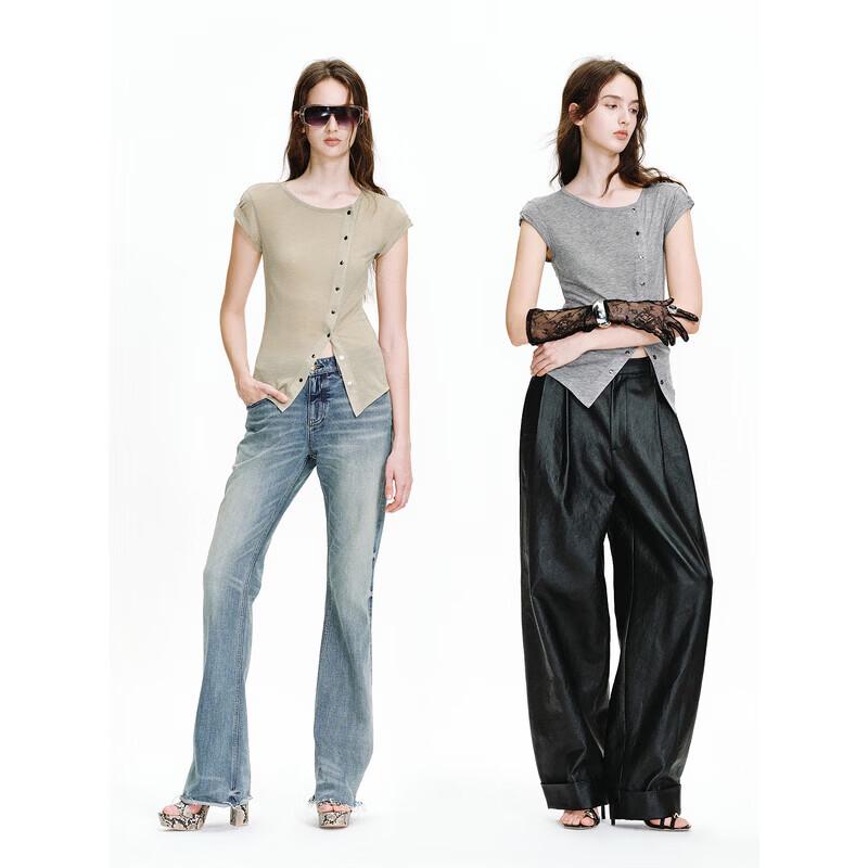 Women s Slim Fit Tencel Blend Knit Top L