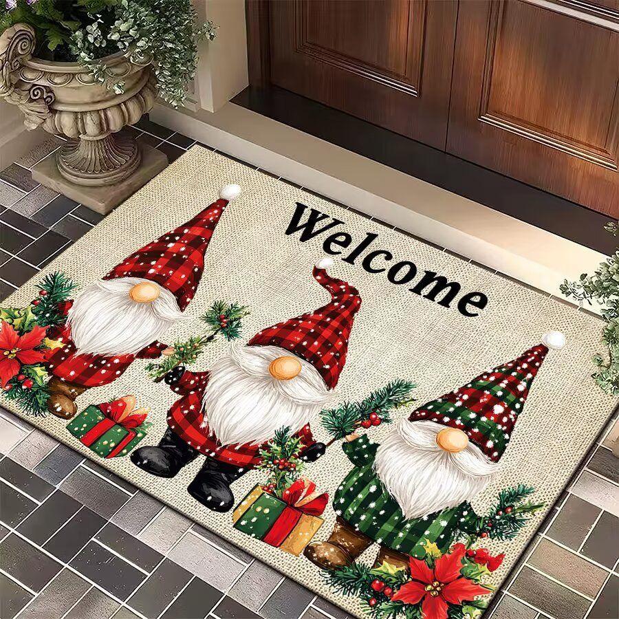 Christmas Rug, Entryway Doormat, Santa Claus Red Doormat, 3D Entryway Doormat