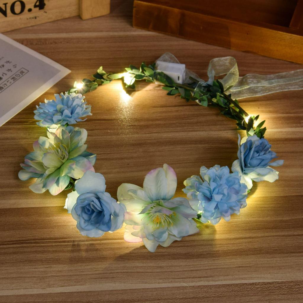 European Night Market Bestseller: Luminous Flower Garland Headband for All Ages