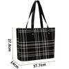 ROCK YOU ALL Tartan Check Tote Bag, Casual Design, Zipper Closure, Easy-to-Clean PU Leather, Exterior Pocket, Waterproof, Water-Repellent,