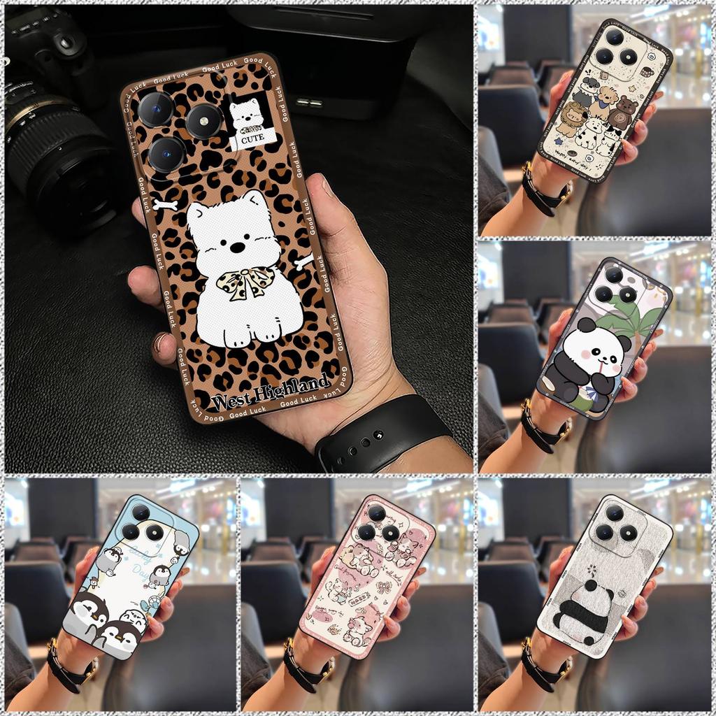 Phone Pouch Durable Phone Case For Realme C63 4G/C61 4G Dirt-resistant Anti-dust Full wrap Shockproof Animals Anti-knock