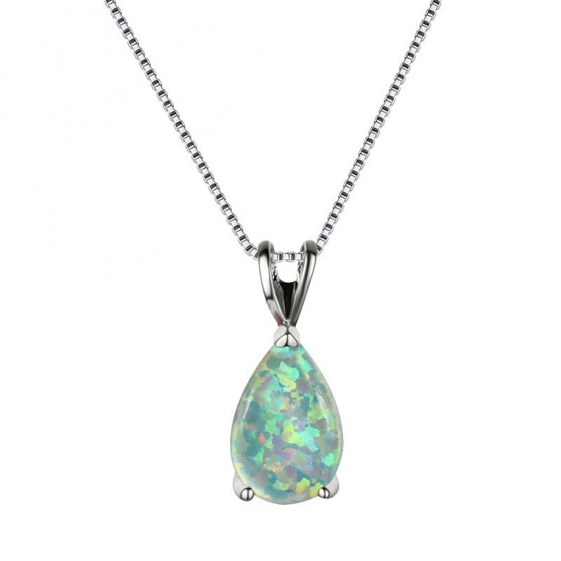 Wish Hot Sale Water Drop Opal Pendant Necklace Femininity Versatile Niche Jewelry