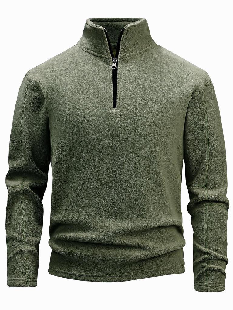 2025 Men's Trendy Stand-up Collar Half-Zip Fleece Sweatshirt for Autumn/Winter