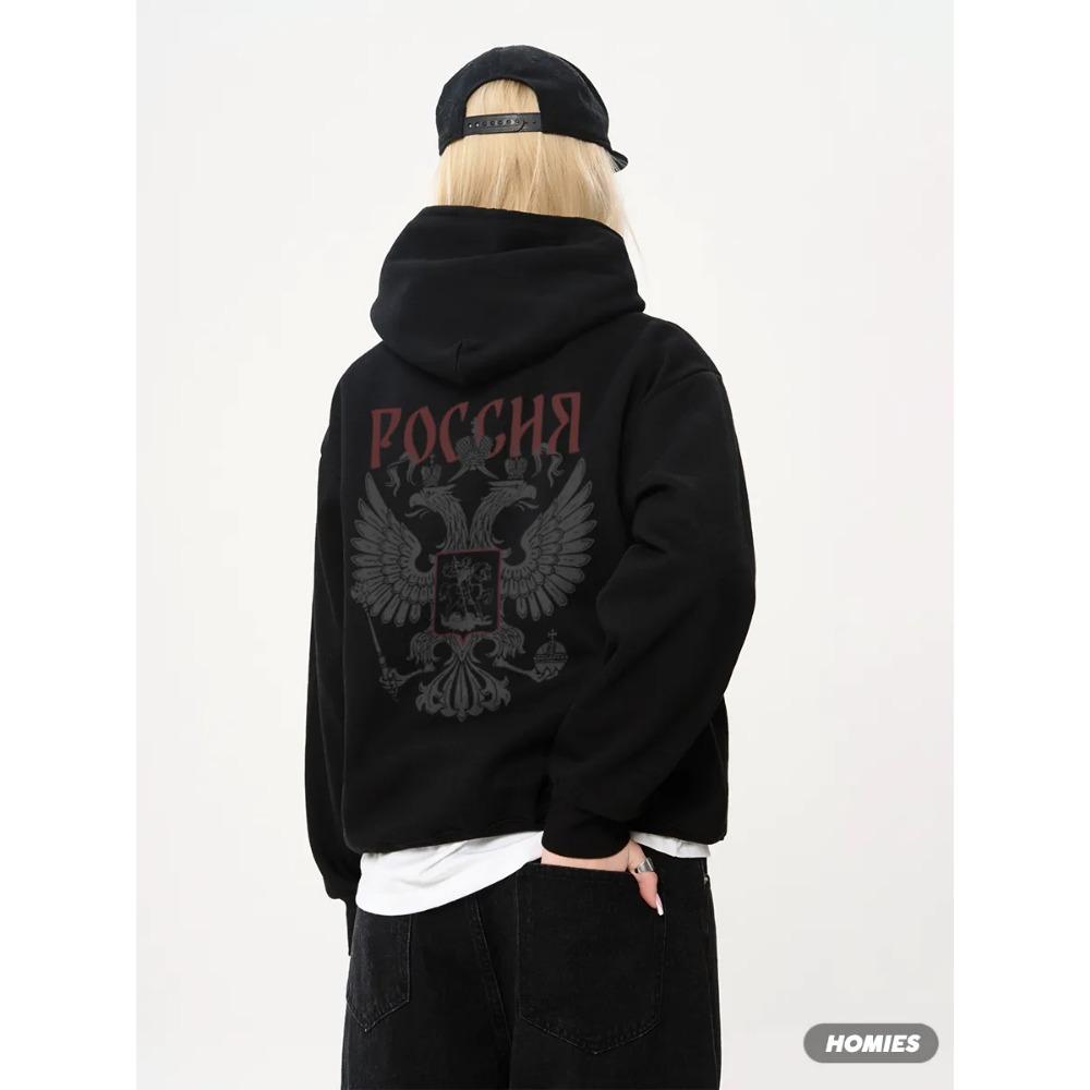 American Style Personalized Pattern Printed Men's and Women's Zipper Hoodie, Loose and Casual Zipper Sweater