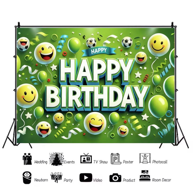 Football sports theme, birthday party, decorative background, surprise gift for boy, cake table banner, accessories2307