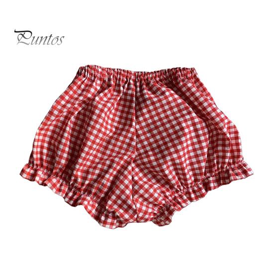 Sommer Shorts for kvinner Rynking Elastisk høy midje rutete trykk Sløyfe Dekor Slim Fit Ultra Short Homewear Ferie Strand Dame Korte Bukser Sleep Shorts