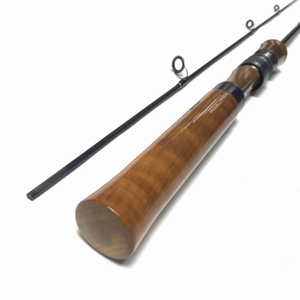 4,6 fot Spinnspö, 2-delat, Stort (Kumano trähandtag), Öringspö, Retrostil, för Iwana, Yamame, Regnbågslax och Area Trout (4 fot/5 fot)