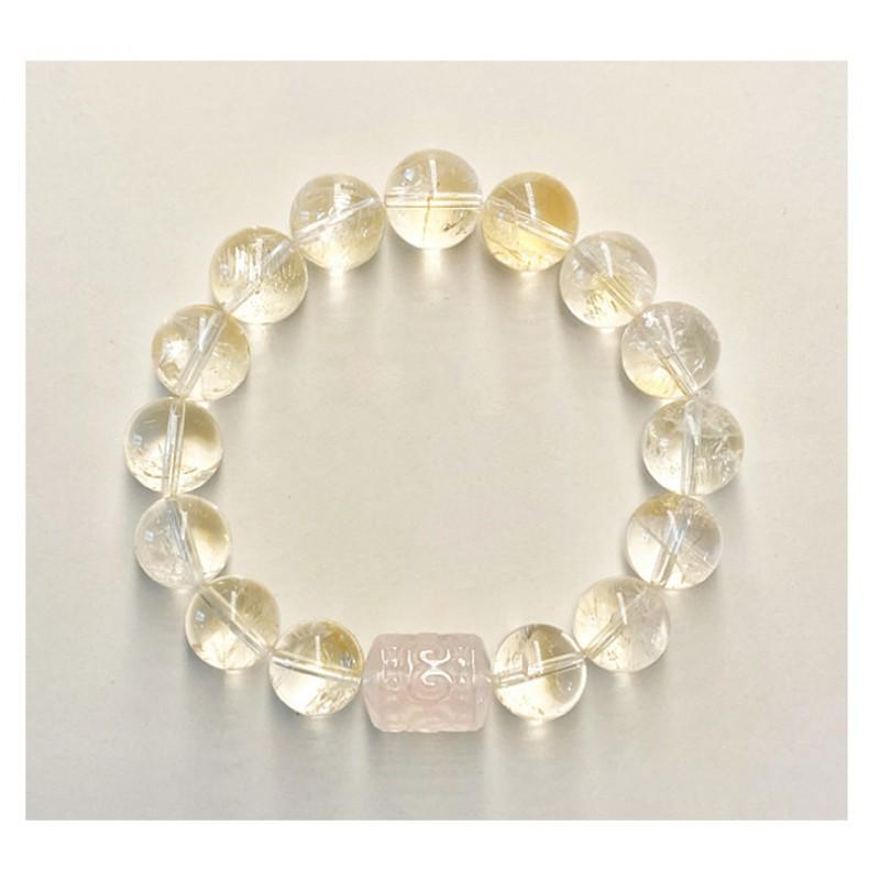 Natural Citrine 10mm Beaded Bracelet Women Fashion Simple Crystal Jewelry