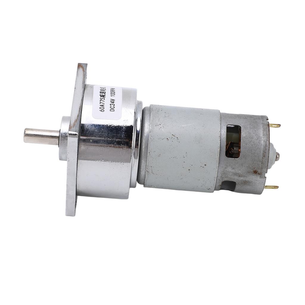 Gear Motor DC 24V 3.8A Speed Reduction Self Locking Reversible Worm Geared Motor for Machine 100RPM