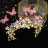 Butterfly Pearl Headpiece Imitation Pearl Girl Crown Flower Child Crown Kid Hair Hoop  Daily Wear