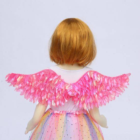 Kids Angel Wings Costume Prop Lighting Up Feather Wings Lightweight Fairy Wings for Cosplay Christmas Pageant And Stage Performance