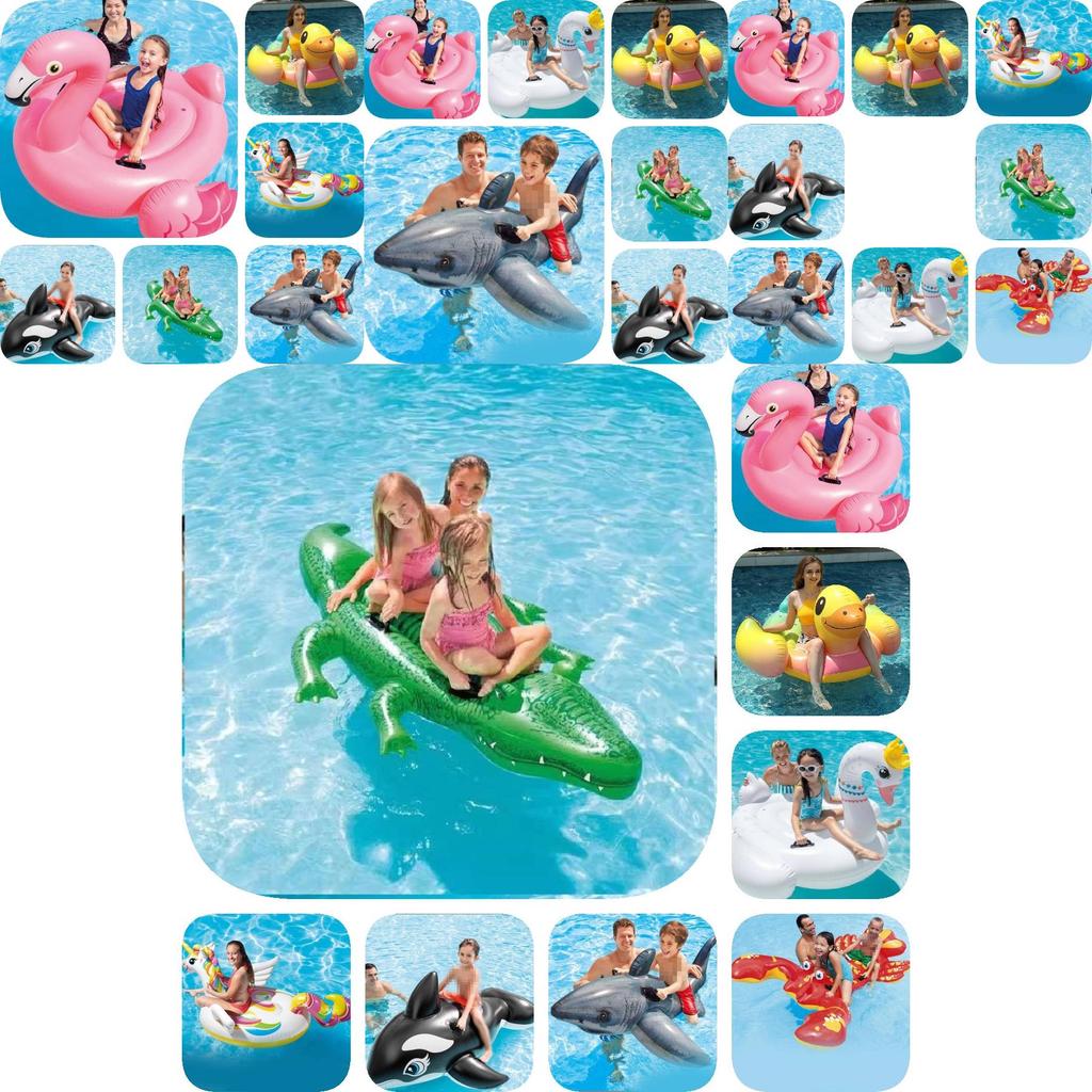 Intex Pvc Inflatable Ride-on Animal Swim Floats For Kids And Adults With Fun Designs