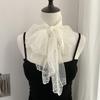 Embroidered Flower Lace Silk Scarf Pearl Triangle Scarf Fashion Long Scarf