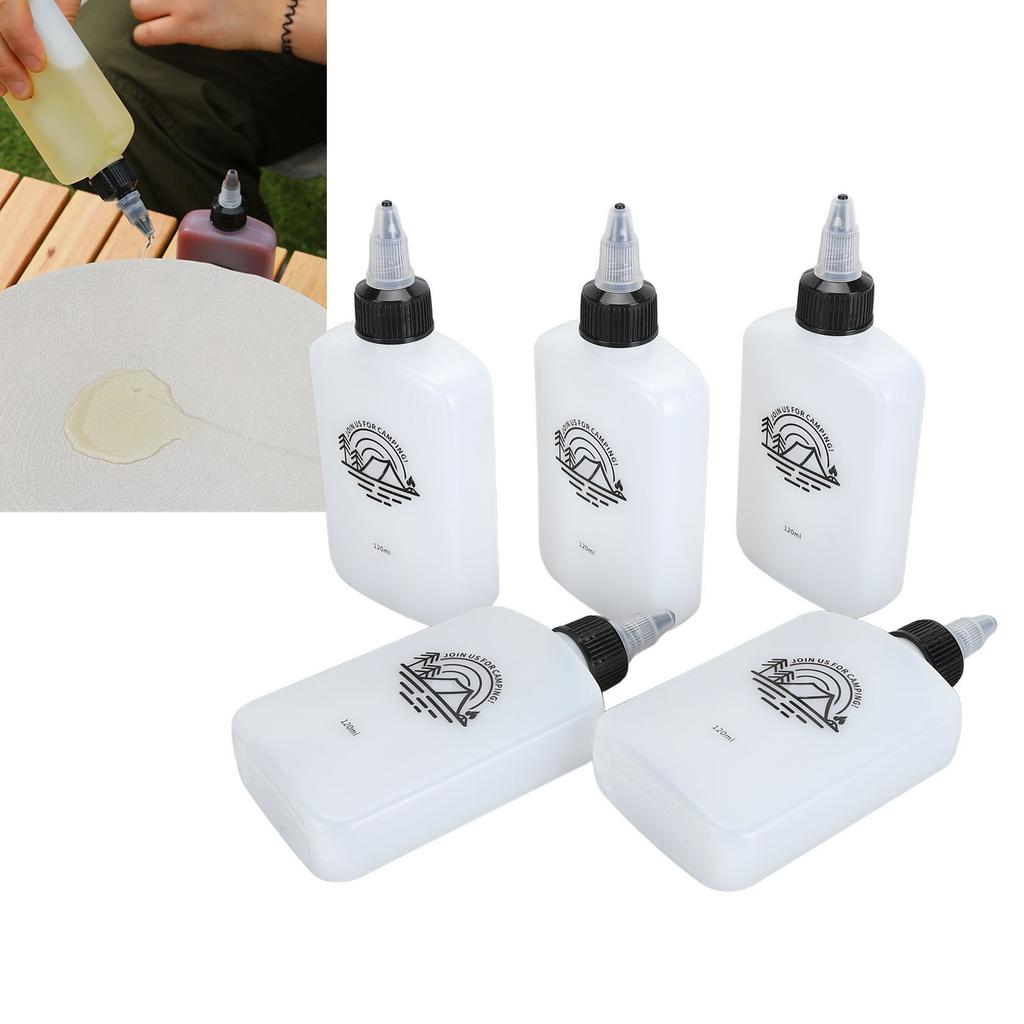 5pcs Small Oil Dispenser 120ml Leakage Proof Portable Compact Oil Bottle with Twist Lid for Vinegar Soy Sauce for Camping