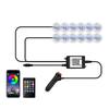 12 LED Car Interior Ambient Foot Light USB / Cigarette lighter LED Atmosphere Decorative Lamp LED Foot Light Kit Car Accessories