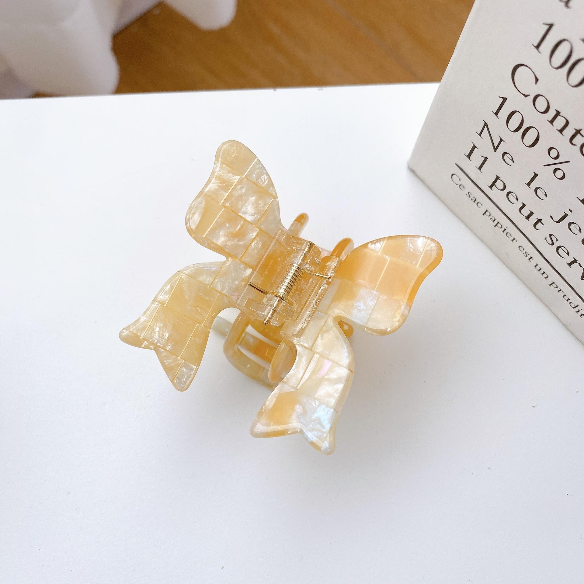 

Unique Hair Butterfly Claw Clip In Bright Yellow Acetate For Hairstyles Trendy Gradient Yellow