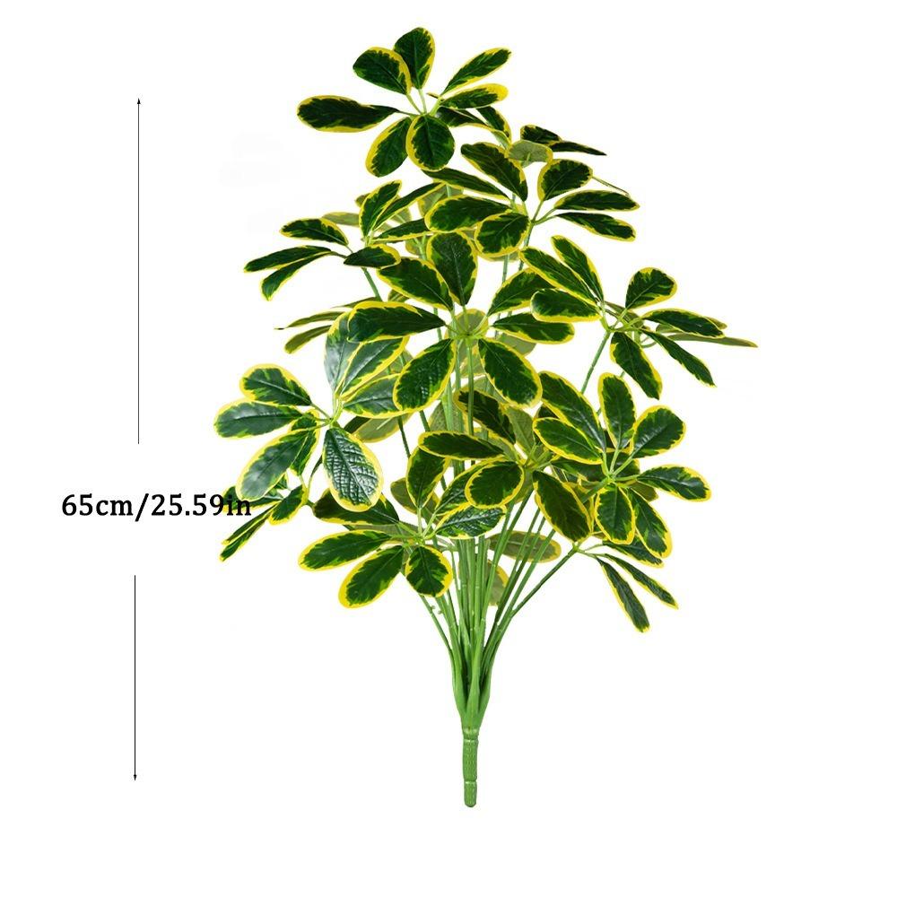 Plastic Material Fake Palm Plants Large Size Plastic Shrub Leaves For Outdoor Decor