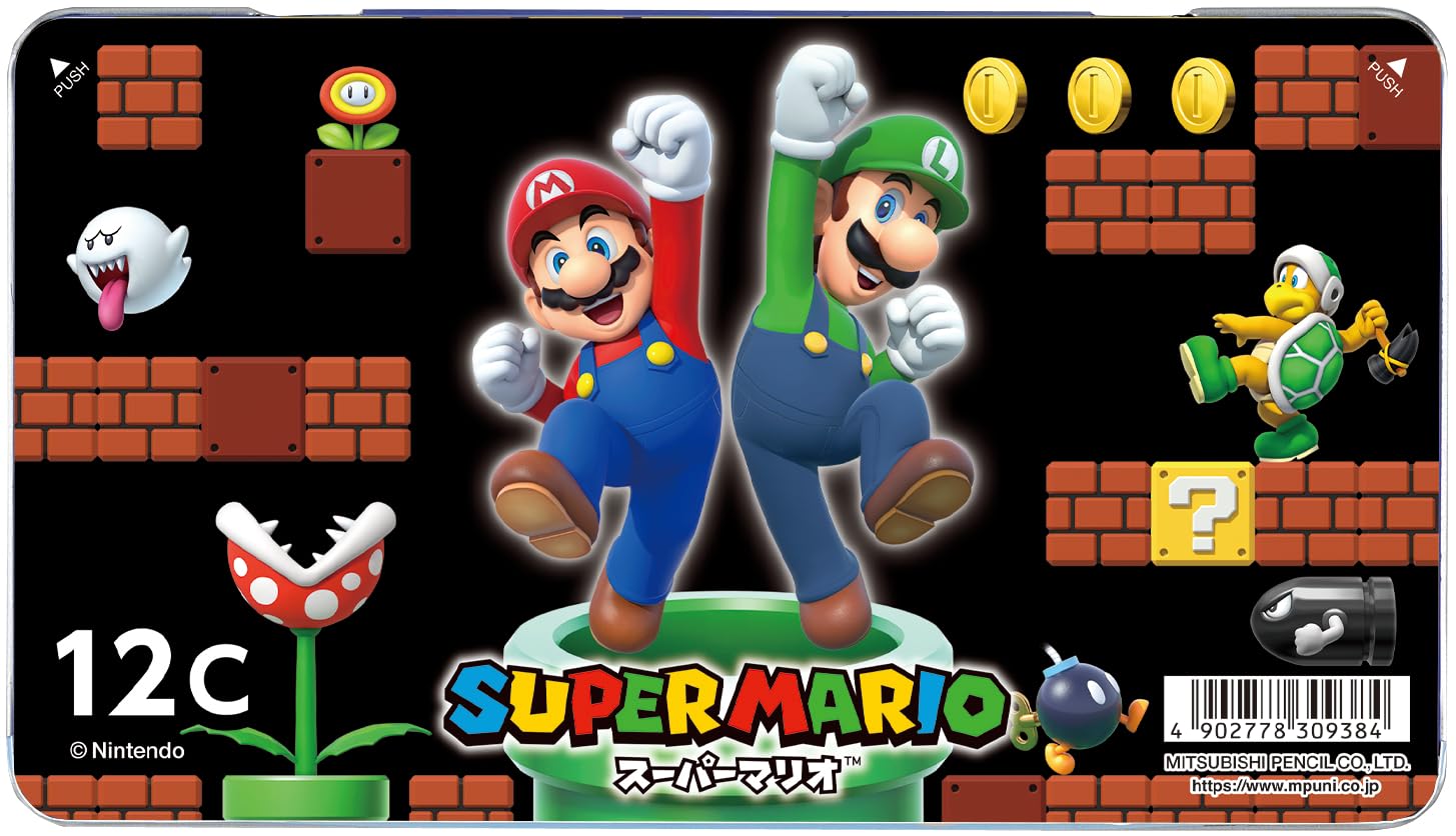 

Mitsubishi Pencil Super Mario Colored Pencils SMS6890 12 Colors K88012CSMS6
