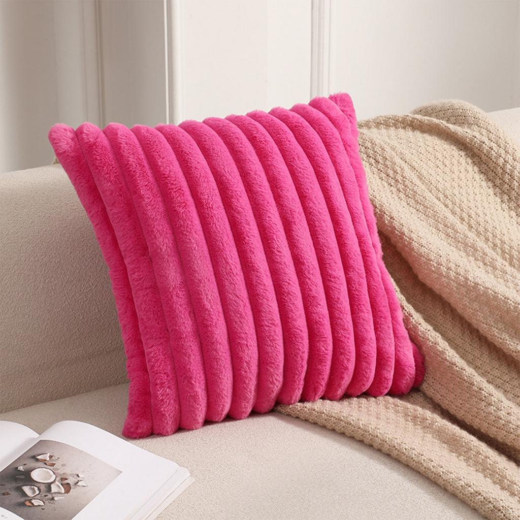 Plush Horizontal Striped Pillowcase, Soft Long Plush Striped Sofa Pillowcase. Soft Pillowcase Suitable For Sofa And Living Room