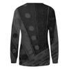 Women's Round Neck Tops Cotton Women's Casual Fashion Nationality Print  Long Sleeve O-Neck Pullover Top Blouse
