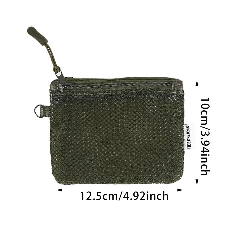 1PC Compact Mesh Water-Resistant Zipper Pouch Mini Travel Organizer Pouches for Makeup Lipstick, Keys Earphones Coins