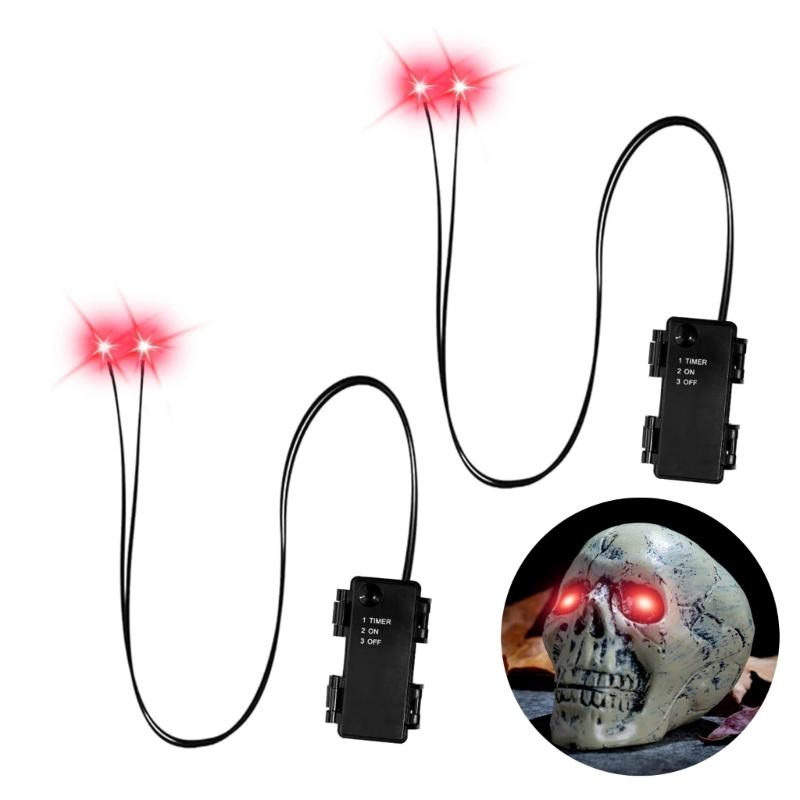 2pcs Plastic LED Illuminated Halloween Eyes Outdoor Waterproof Decors For Costumes Masks And Scary Parties