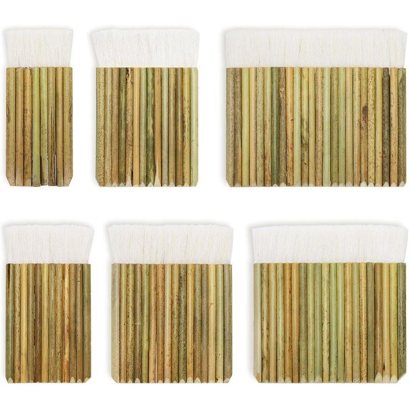 Premium-6 Size Brushes Set, Wide Glaze Brushes For Pottery And Ceramics, Soft Wool Painting Brush With Bamboo For Watercolor