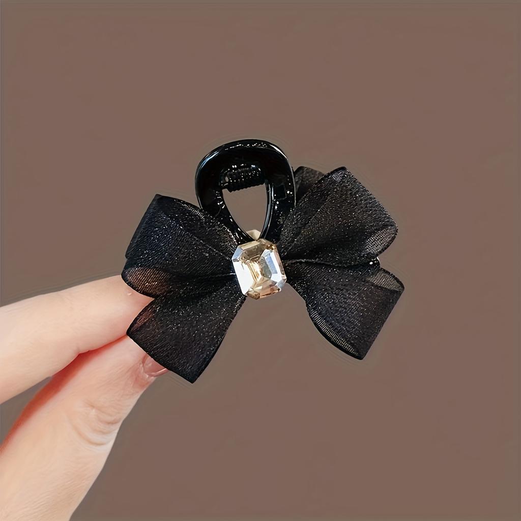 2 Stück/Damen Premium Kopfschmuck Kleiner Greifclip Seitenhaarnadel Stirnclip Pony-Clip Damen Schleife Haaraccessoires Pferdeschwanzclip