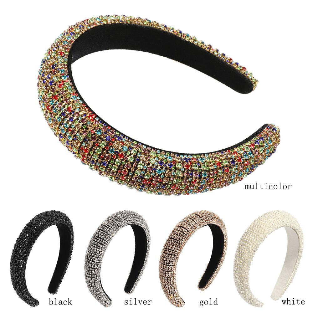 Hair Hoop Headband Luxury Wedding Headdress Full Crystal Rhinestone Pearl Haiband Baroque Tiara