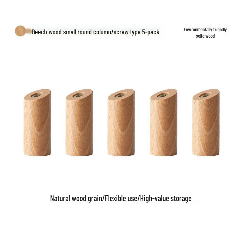 Cylindrical Solid Wood Hook for Entryway, Bathroom, or Kitchen