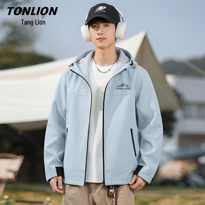 TonLion Men s Hooded Windbreaker Jacket L