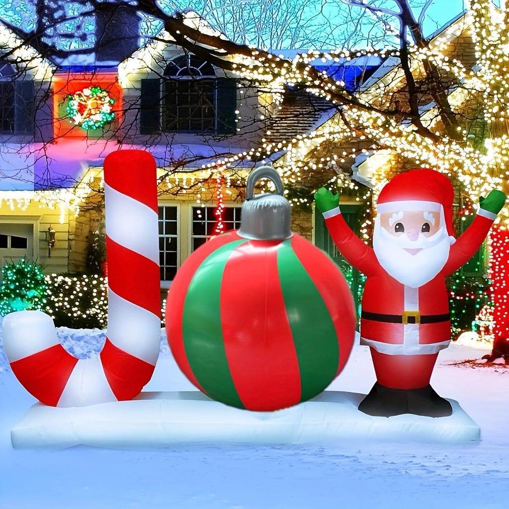 New Plastic Inflatable Christmas Ball - Holiday Decor Ball with Thickened Eco-Friendly PVC