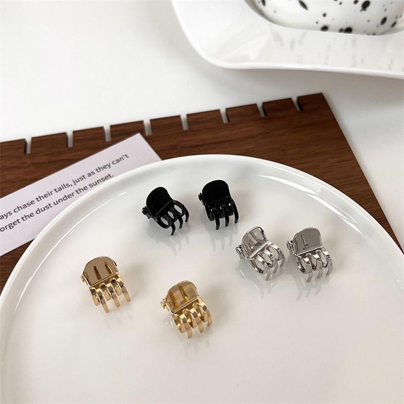 Womens Vintage Gold Silver Bronze Metal Small Hair Claws Girl Sweet Mini Bangs Clip Hair Clips Hairpins Fashion Hair Accessories
