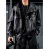 Leather Jacket Retro Ruffian Handsome Locomotive Leather Jacket Men's Short Sense Pilot Trend Jacket Leather Jacket