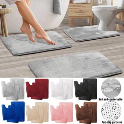 3 Piece Bathroom Rug Set, Non-Slip Bath Mat, Machine Washable, Dries Fast - Ultra Soft Bath Mat for Bathroom