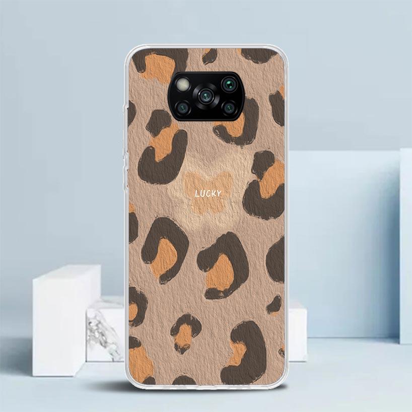 Leopard Print Phone Case For Xiaomi Poco F7 Ultra X5 X6 X7 Pro M7 Redmi 15C 15 13C 13 12C 12 10C 10 10A 9 9C 9A 9T Cover Poco X7