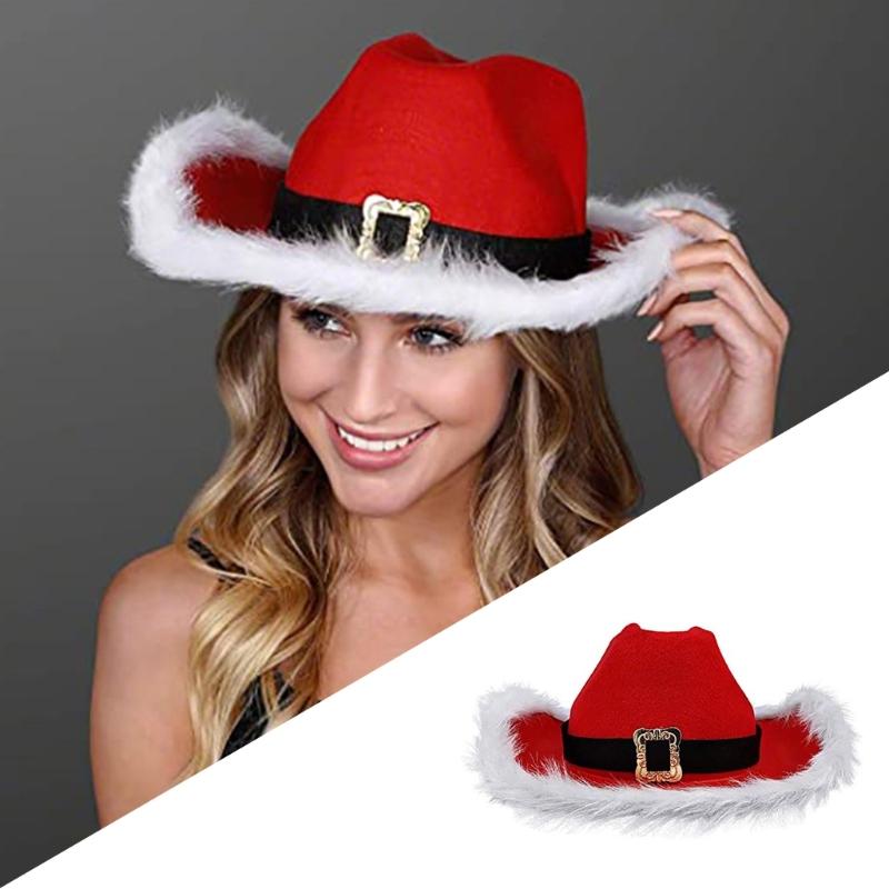 Christmas Party Hats Cowboy Hat for Womens Western Hat Cowboy Hat with Feathers Cowboy Costume Dress Up
