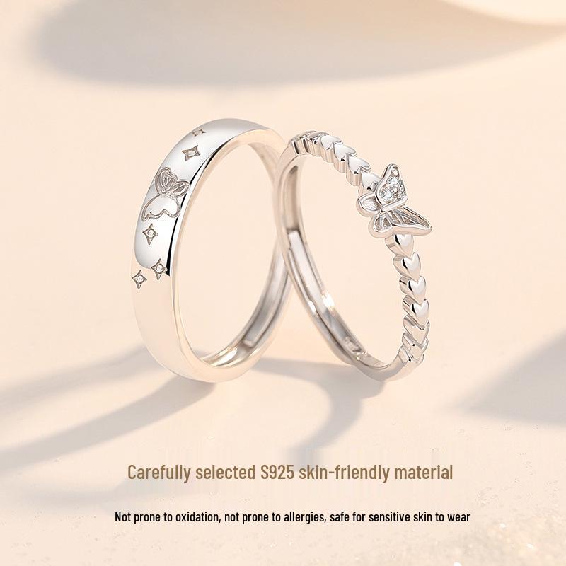 Tichya Butterfly Best Friend Adjustable Ring - S925 Sterling Silver, Fashionable & Versatile
