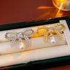 Korean Style Suit Collar Pin Badge Rhinestone Brooch Fashion Rhinestone Butterfly Brooch  Daily