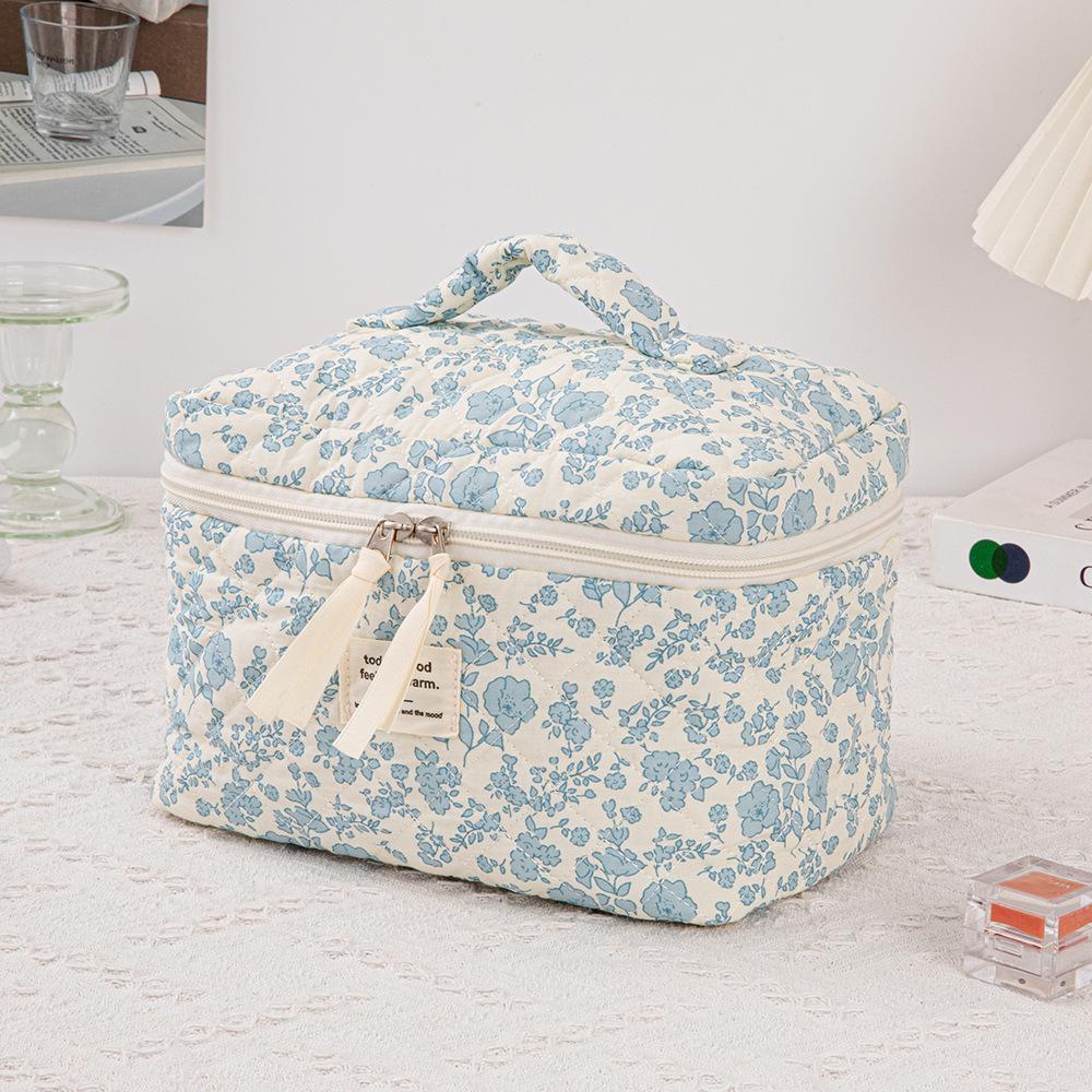 Gestepptes Rot Kariertes 3-teiliges Make-up-Taschen-Set mit Clutch mit großem Fassungsvermögen