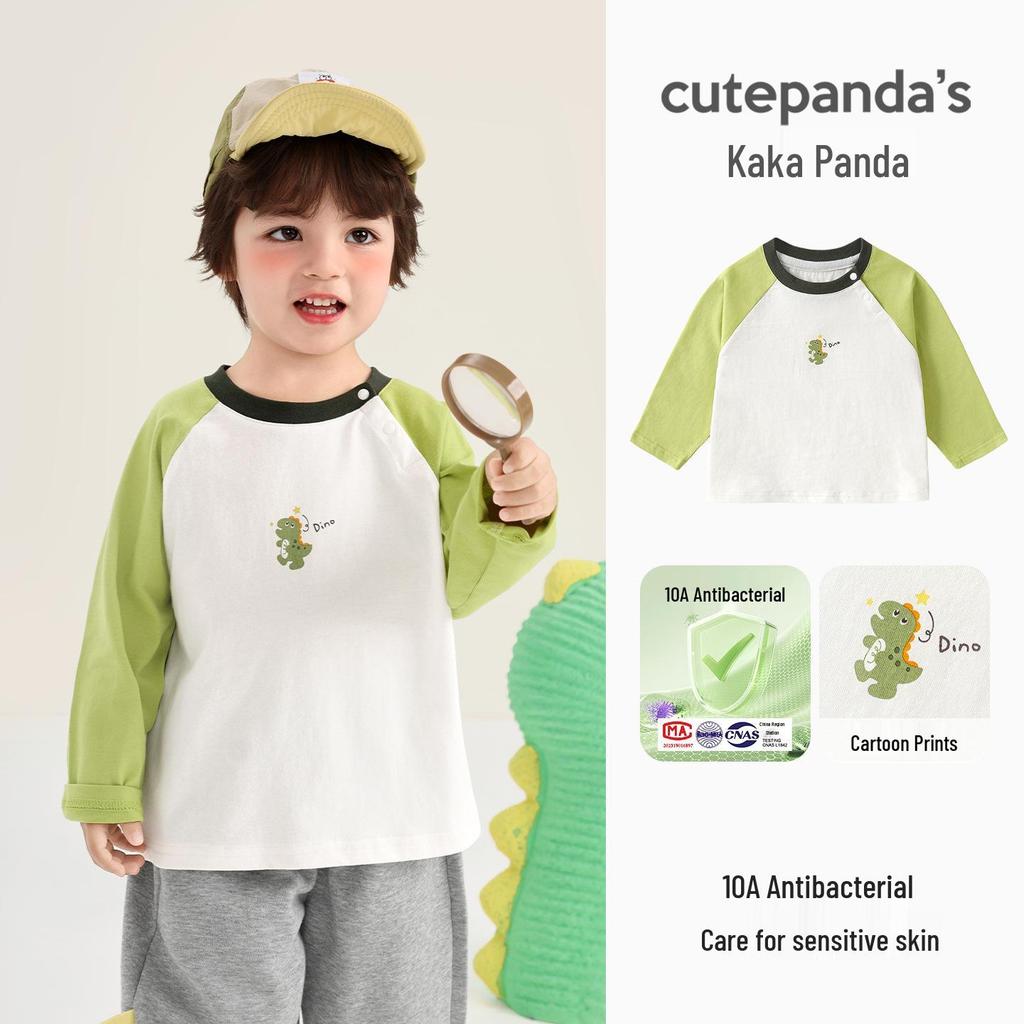 Kaka Panda Kids' Long-Sleeve T-Shirt for Boys & Girls - Trendy Spring/Autumn Top for Toddlers
