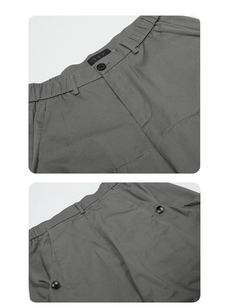 Yongfang Unisex Retro Arbeitshose mit funktionellem Weitbein-Design und großen Taschen