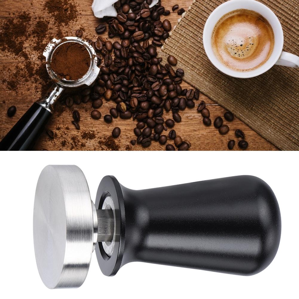 51mm Flacher Boden Edelstahl Feder Kaffee Tamper Pulver Stampfwerkzeug für Zuhause Kaffeehaus