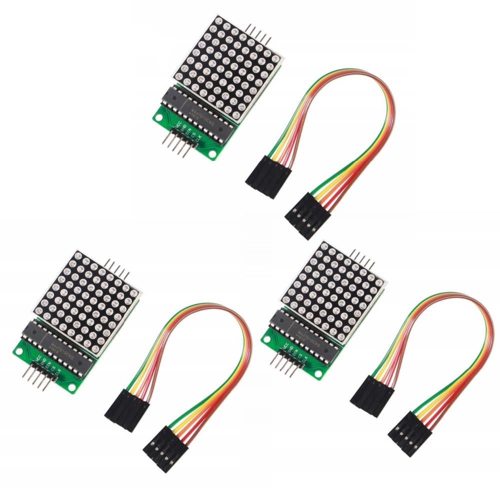MAX7219 Dot Matrix Module 8x8 LED Display Modules for Arduino Raspberry Pi Microcontroller with 5Pin Wires