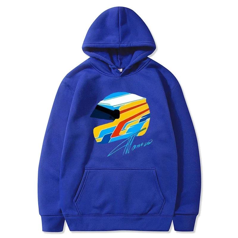 F1 Hoodies Fernando Alonso Helmet Sweatshirt Oversized Y2k Clothes Games Men Clothing Womens Long Sleeve Top Cartoon Streetwear