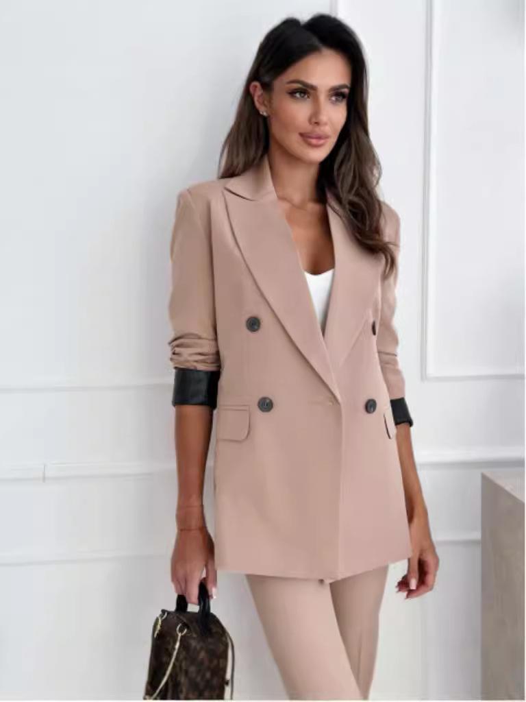 2024 Autumn/Winter Women's British Style Long Sleeve Plaid Coat